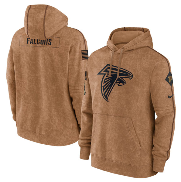 Men's Atlanta Falcons 2023 Brown Salute to Service Pullover Hoodie - ujerseystore
