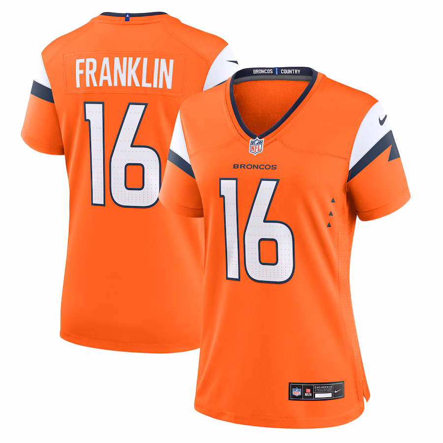 Women's Denver Broncos Troy Franklin Nike Orange Team Game Jersey - ujerseystore
