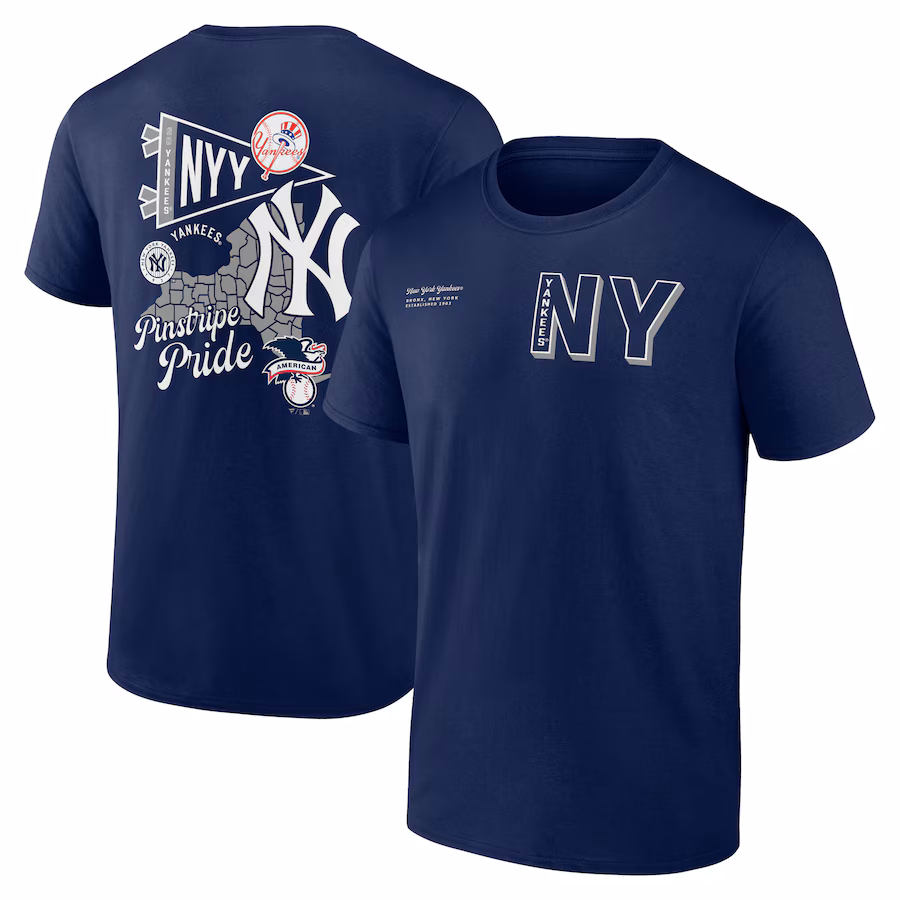 Men's New York Yankees Navy Split Zone T-Shirt - ujerseystore