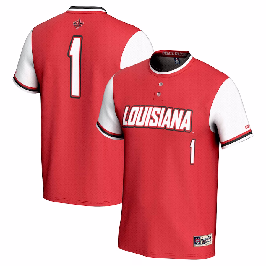 #1 Louisiana Ragin' Cajuns GameDay Greats Youth Lightweight Softball Jersey - Cardinal - ujerseystore