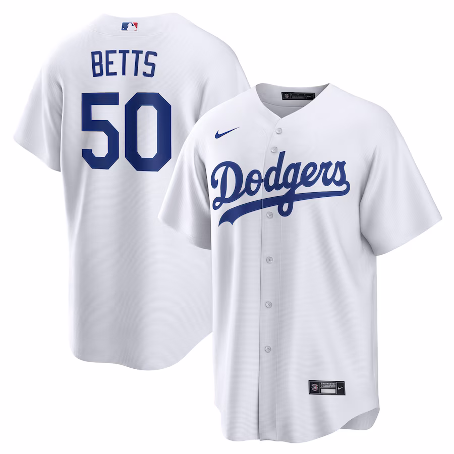 Men's Los Angeles Dodgers Mookie Betts Nike White Home Replica Player Name Jersey - ujerseystore
