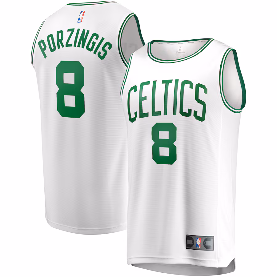 Youth Boston Celtics Kristaps Porzingis Fanatics White Fast Break Player Jersey - Association Edition - ujerseystore
