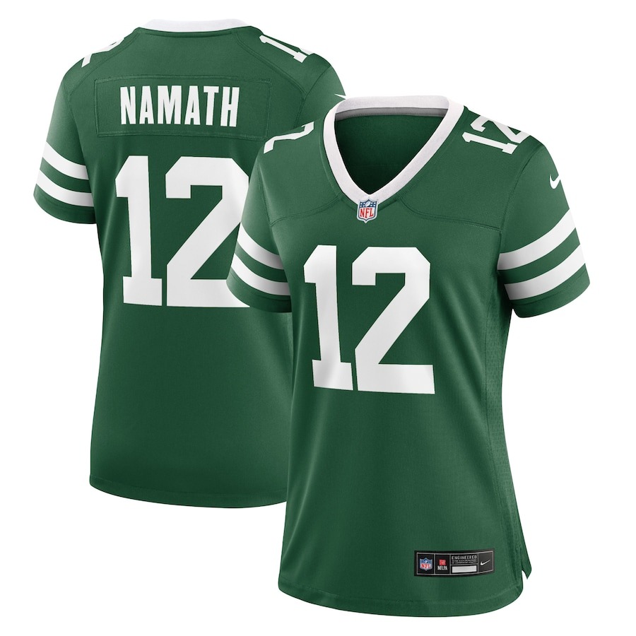Women's New York Jets Joe Namath Nike Legacy Green Retired Player Game Jersey - ujerseystore