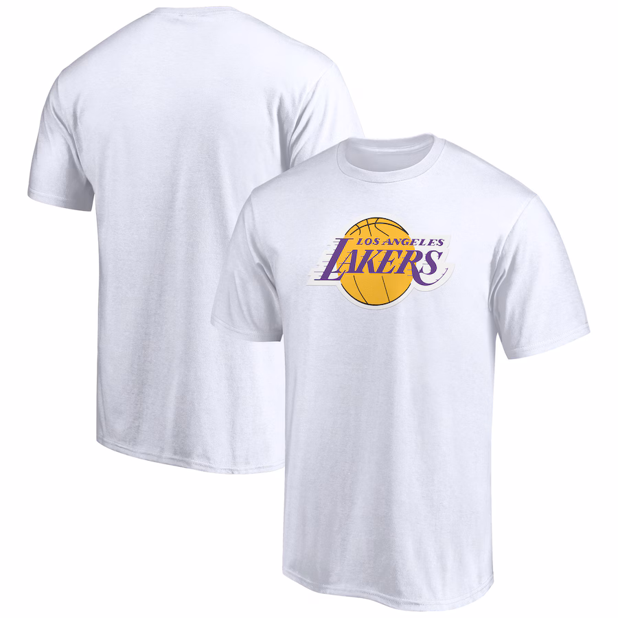 Men's Los Angeles Lakers White Logo T-Shirt - ujerseystore