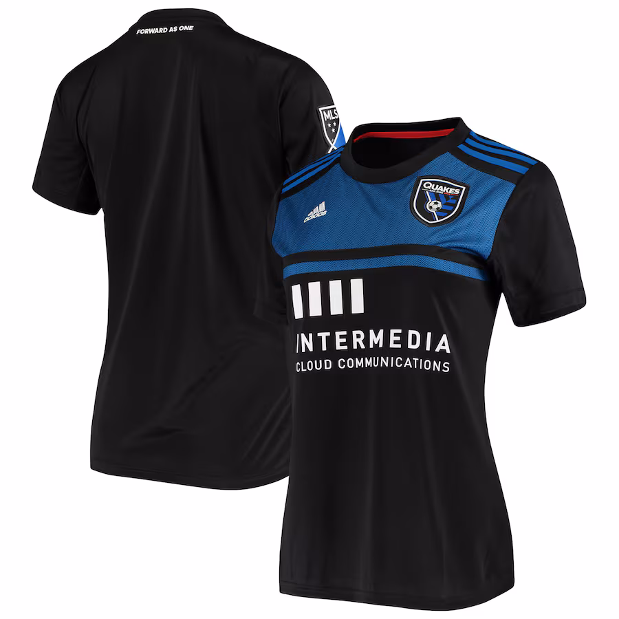 Women's San Jose Earthquakes adidas Black 2020 Replica Primary Jersey - ujerseystore