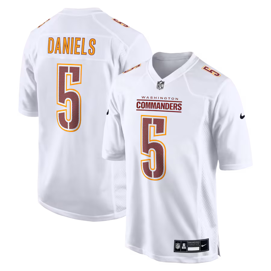 Men's Washington Commanders Jayden Daniels Nike Tundra White Fashion Jersey - ujerseystore