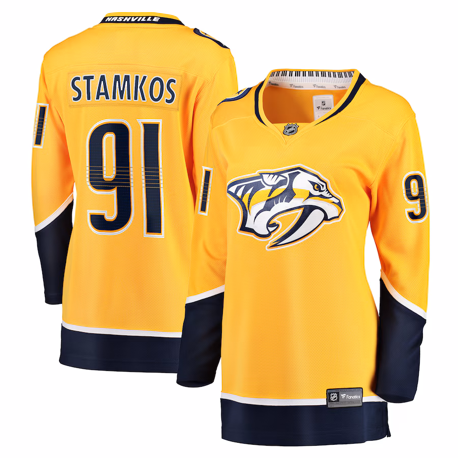 Women's Nashville Predators Steven Stamkos Fanatics Gold Home Premier Breakaway Player Jersey - ujerseystore