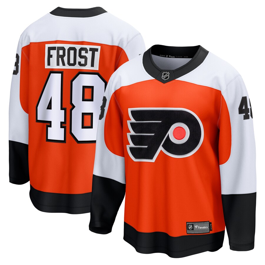 Men's Philadelphia Flyers Morgan Frost Fanatics Branded Orange Home Breakaway Jersey - ujerseystore