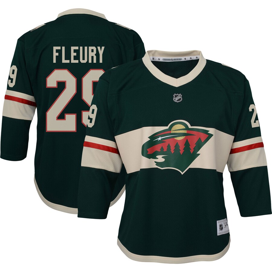 Youth Minnesota Wild Marc-Andre Fleury Green Replica Player Jersey - ujerseystore