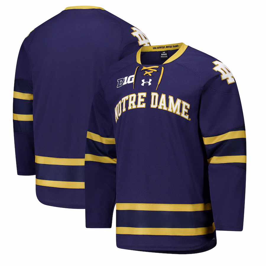 Men's Under Armour Navy Notre Dame Fighting Irish Replica Hockey Jersey - ujerseystore