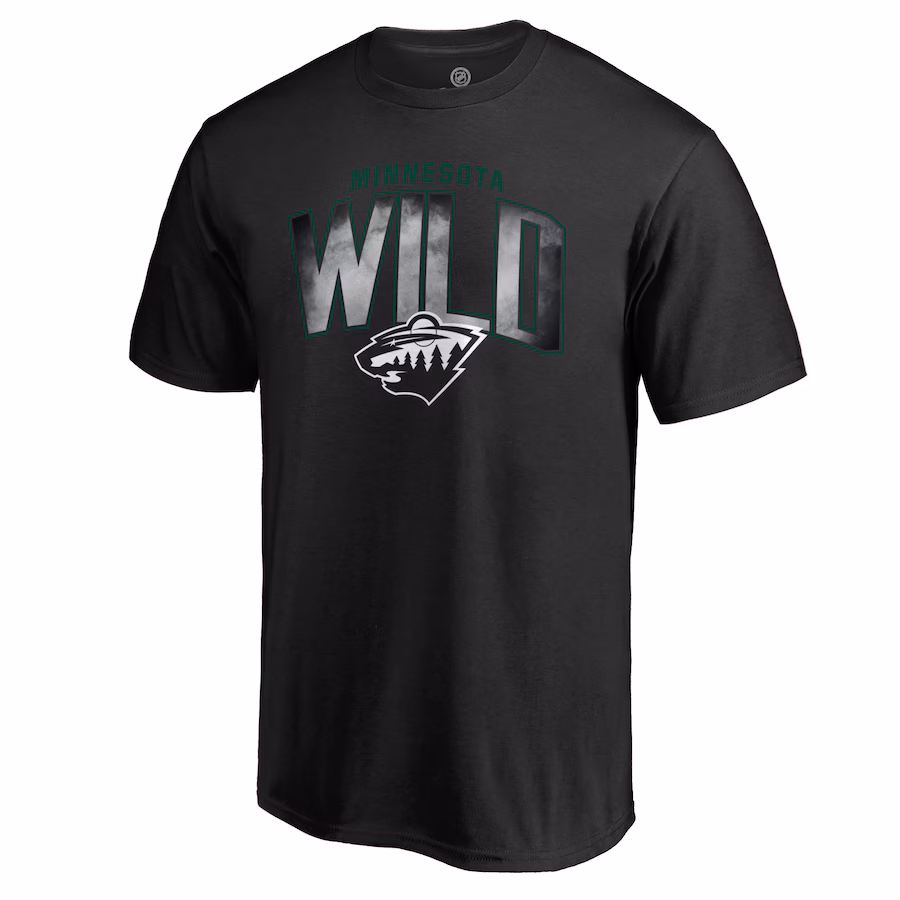 Men's Minnesota Wild Black Arch Smoke T-Shirt - ujerseystore
