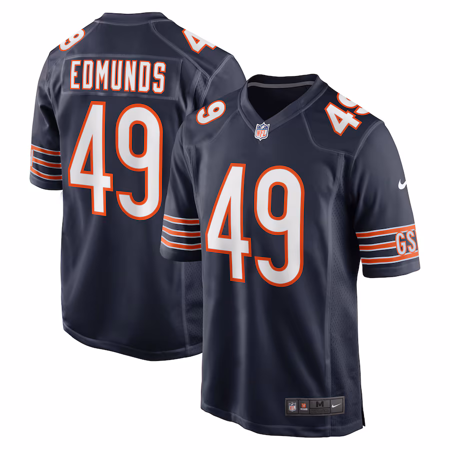 Men's Chicago Bears Tremaine Edmunds Nike Navy Game Player Jersey - ujerseystore