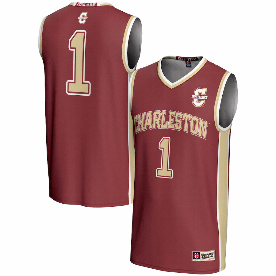 Youth  GameDay Greats Maroon  Charleston Cougars #1 Basketball Jersey - ujerseystore