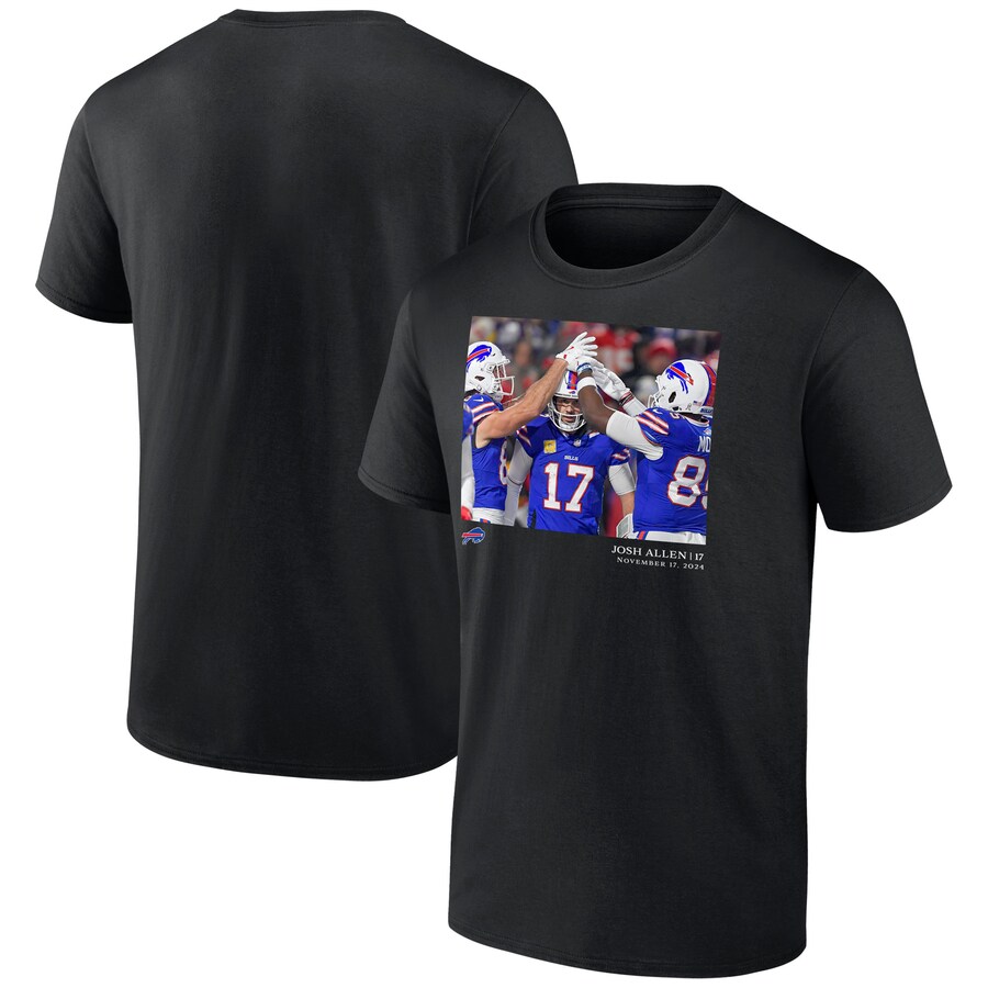 Men's Buffalo Bills Josh Allen Black NFL Flash Features Week 11 T-Shirt - ujerseystore