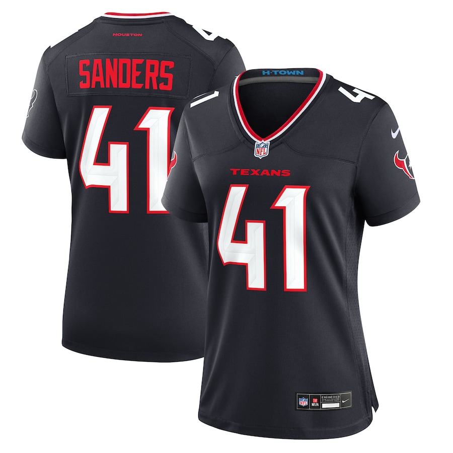 Women's Houston Texans Myjai Sanders Nike Navy Team Game Jersey - ujerseystore