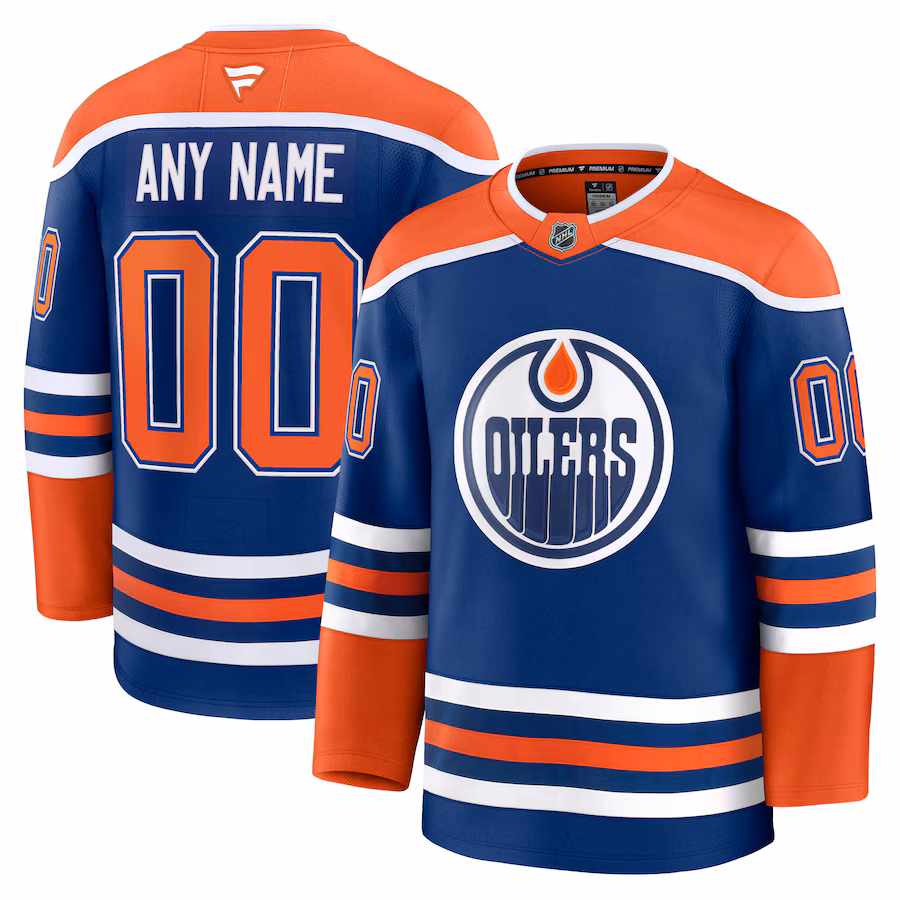 Men's Edmonton Oilers Fanatics Royal Home Premium Custom Jersey - ujerseystore