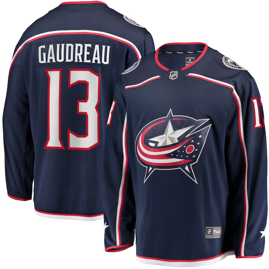 Men's Columbus Blue Jackets Johnny Gaudreau Fanatics Navy Breakaway Player Jersey - ujerseystore