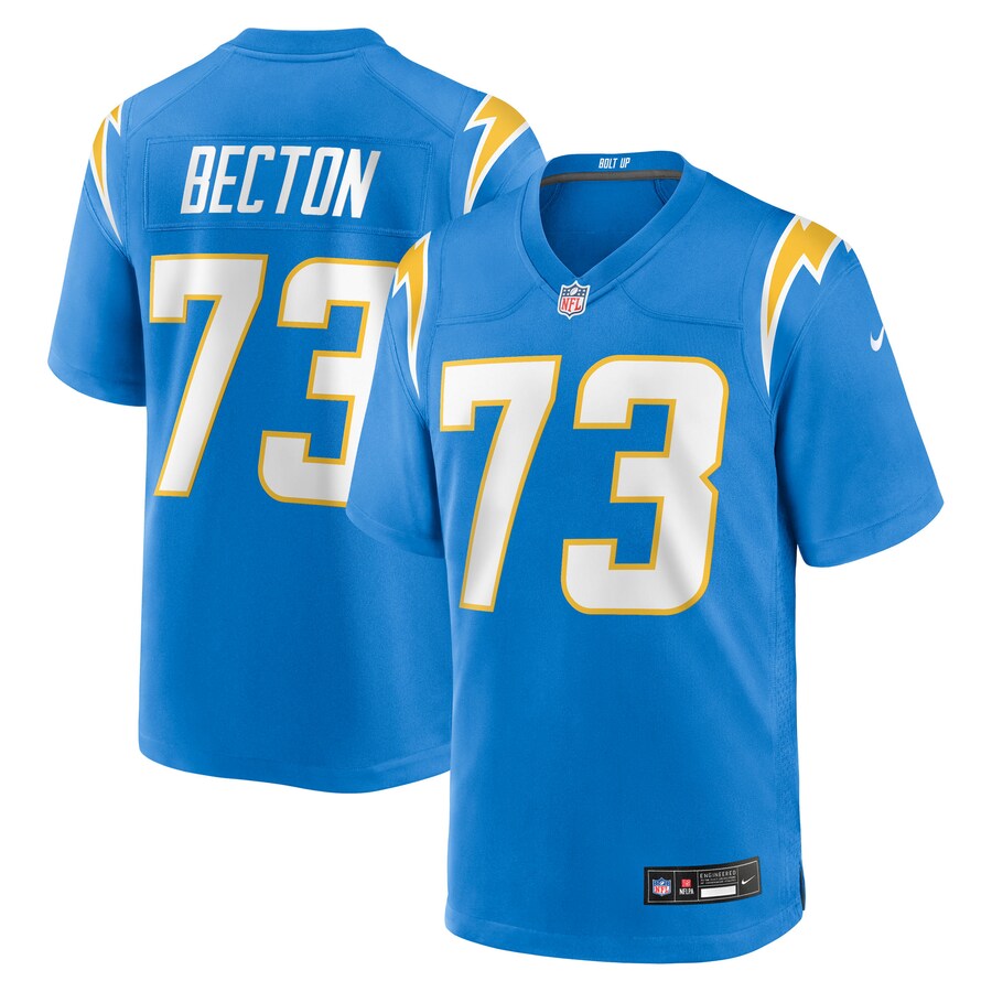 Men's Los Angeles Chargers Mekhi Becton Nike Powder Blue Team Game Jersey - ujerseystore