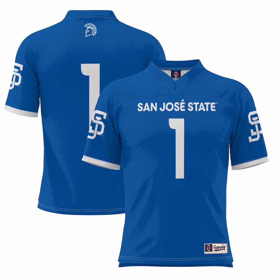 #1 San Jose State Spartans GameDay Greats Football Jersey - Royal - ujerseystore