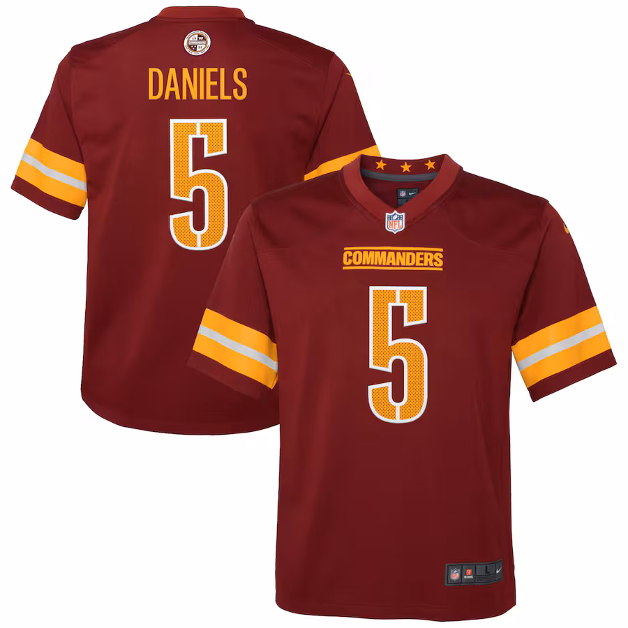 Youth Washington Commanders Jayden Daniels Nike Burgundy Player Game Jersey - ujerseystore