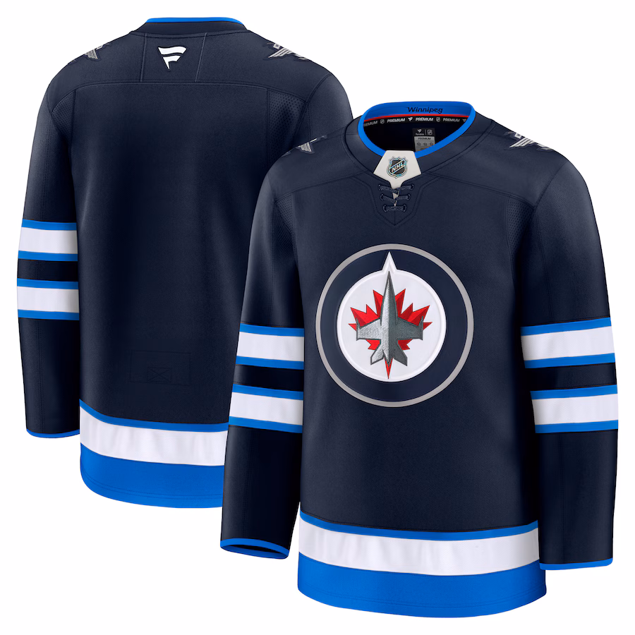 Men's Winnipeg Jets Fanatics Navy Home Premium Jersey - ujerseystore