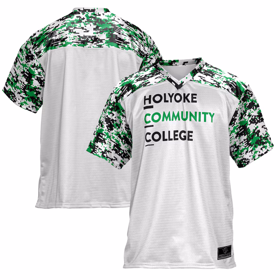 Youth ProSphere  White Holyoke Community College Camo Football Jersey - ujerseystore