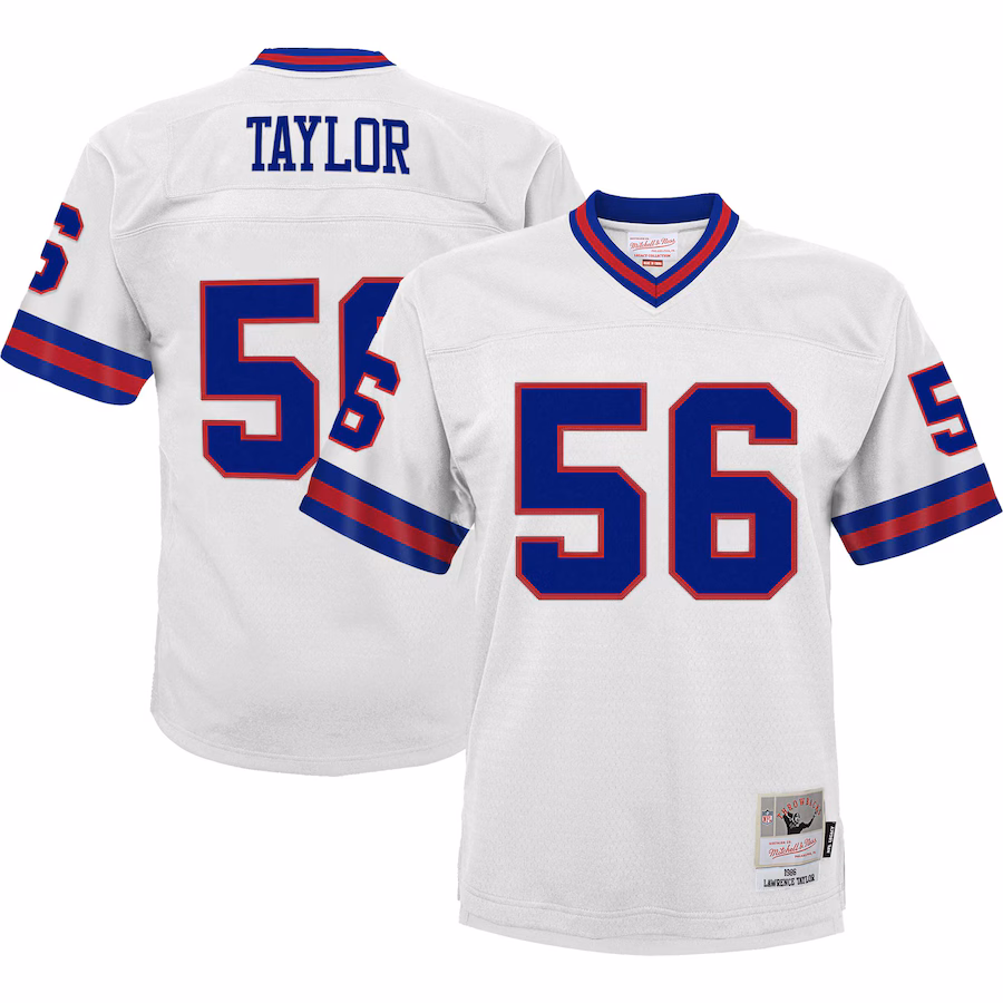Youth New York Giants Lawrence Taylor Mitchell & Ness White 1986 Retired Player Legacy Jersey - ujerseystore