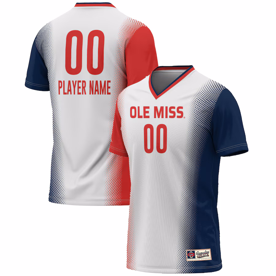 Ole Miss Rebels GameDay Greats Youth NIL Pick-A-Player Lightweight Women's Soccer Jersey - White - ujerseystore