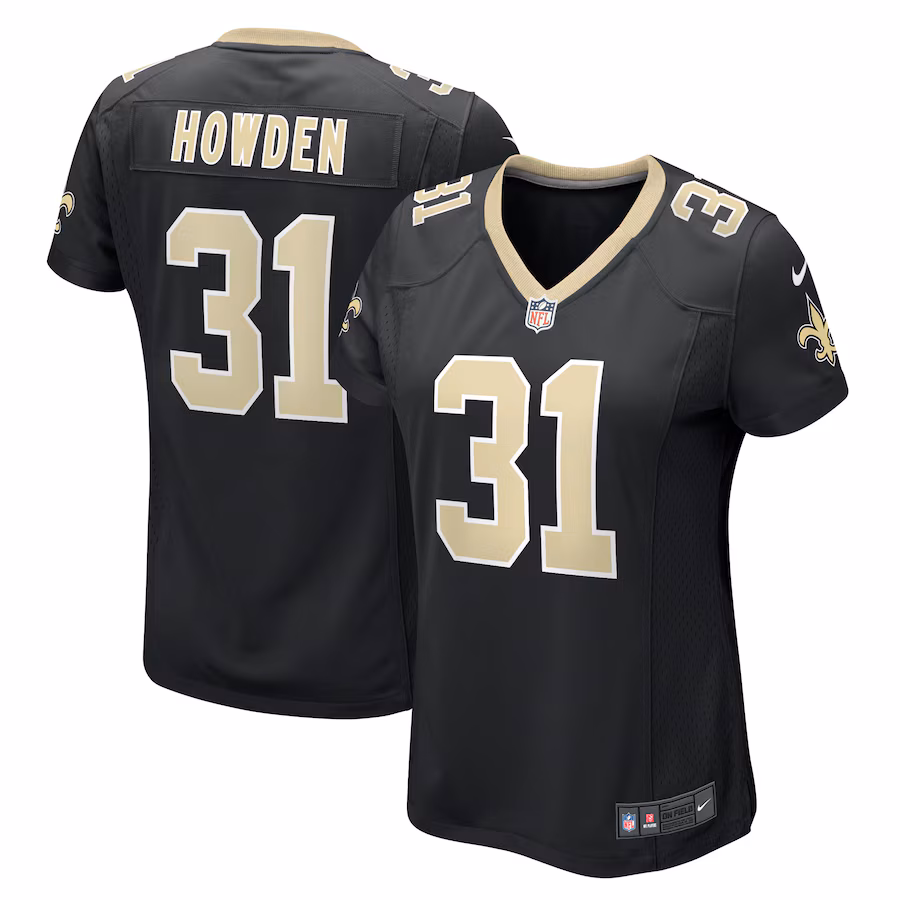 Women's New Orleans Saints Jordan Howden Nike  Black Team Game Jersey - ujerseystore