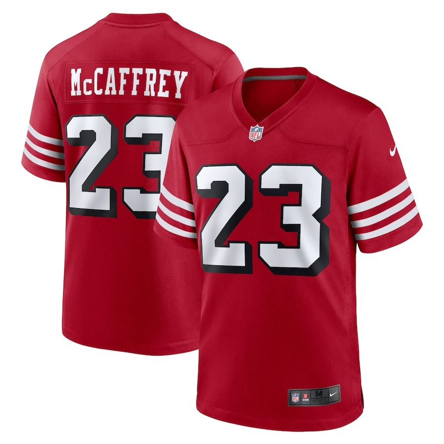 Men's San Francisco 49ers Christian McCaffrey Nike Scarlet Alternate Game Player Jersey - ujerseystore