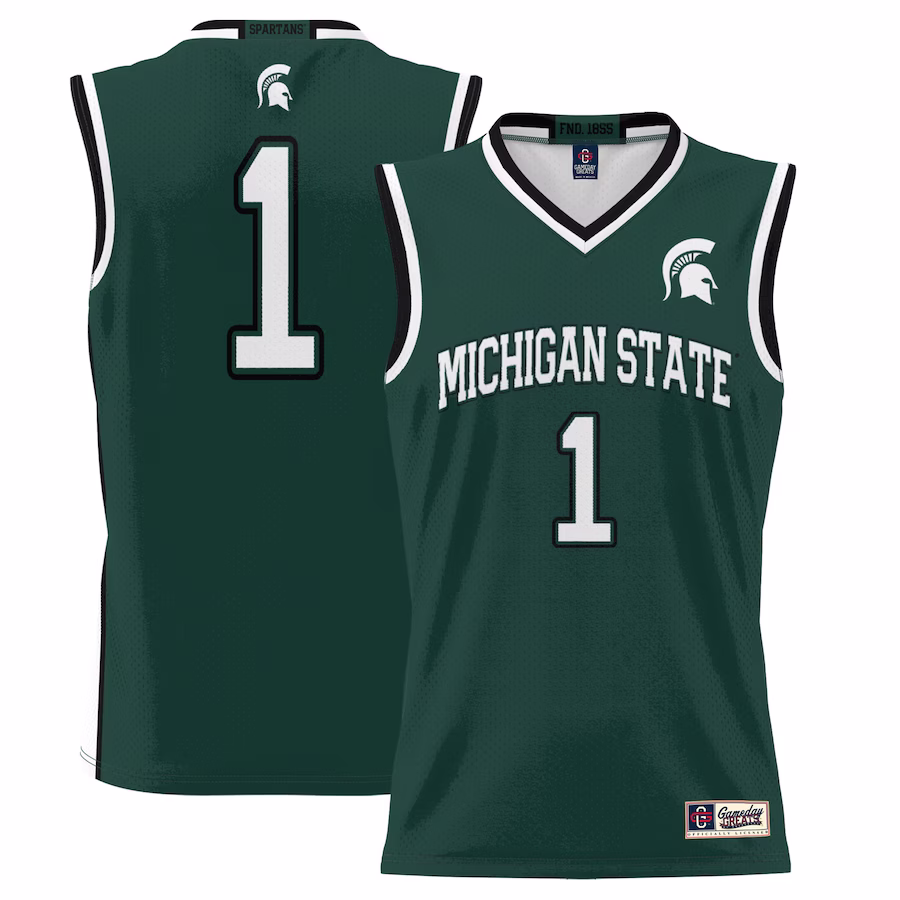 #1  Michigan State Spartans GameDay Greats  Lightweight Basketball Jersey - Green - ujerseystore