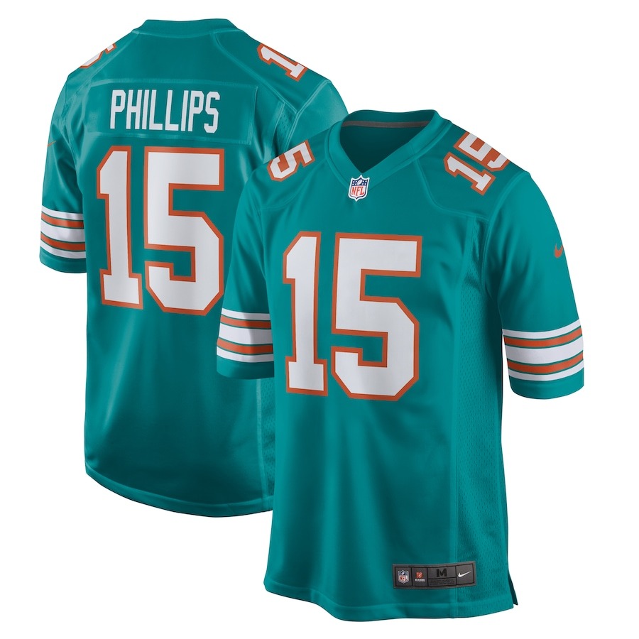 Men's Miami Dolphins Jaelan Phillips Nike Aqua Alternate Game Jersey - ujerseystore