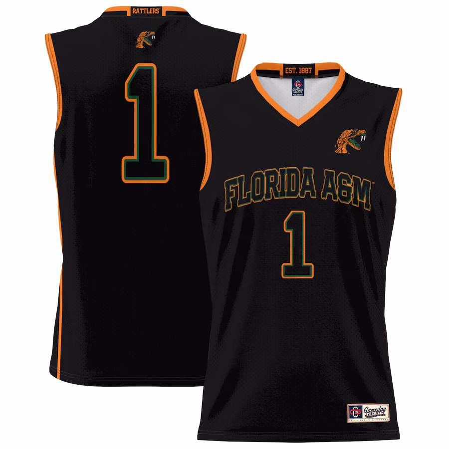 #1 Florida A&M Rattlers GameDay Greats Unisex Lightweight Basketball Jersey - Black - ujerseystore