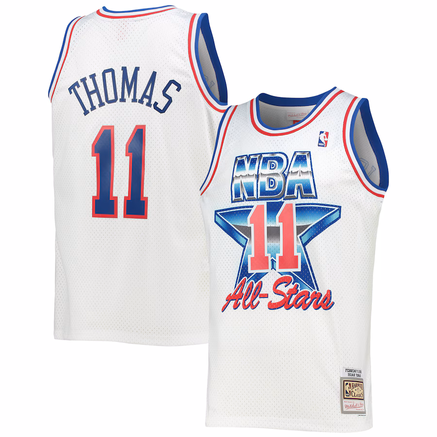 Men's Eastern Conference Isiah Thomas Mitchell & Ness White Hardwood Classics 1992 NBA All-Star Game Swingman Jersey - ujerseystore