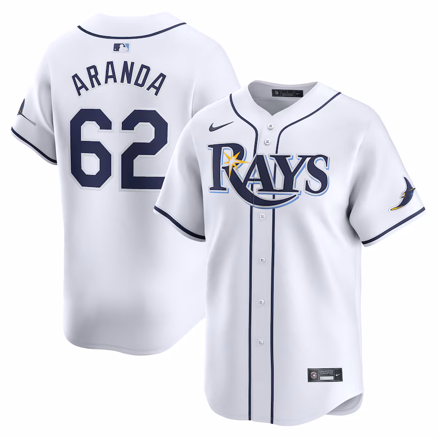Men's Tampa Bay Rays Jonathan Aranda Nike White Home Limited Player Jersey - ujerseystore