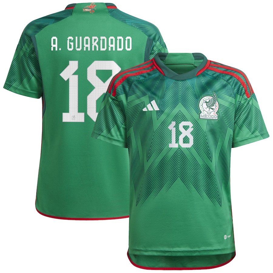 Youth Mexico National Team Andres Guardado adidas Green 2022/23 Home Replica Player Jersey - ujerseystore