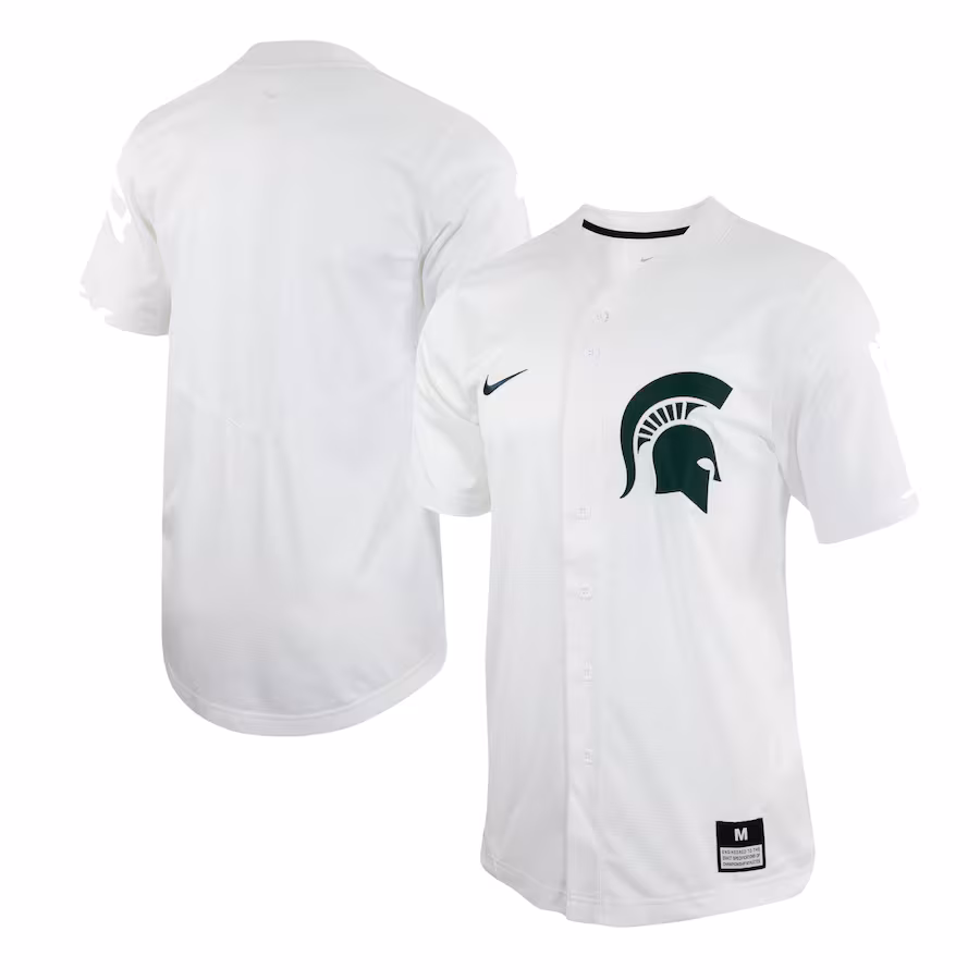 Men's Nike White Michigan State Spartans Replica Baseball Jersey - ujerseystore