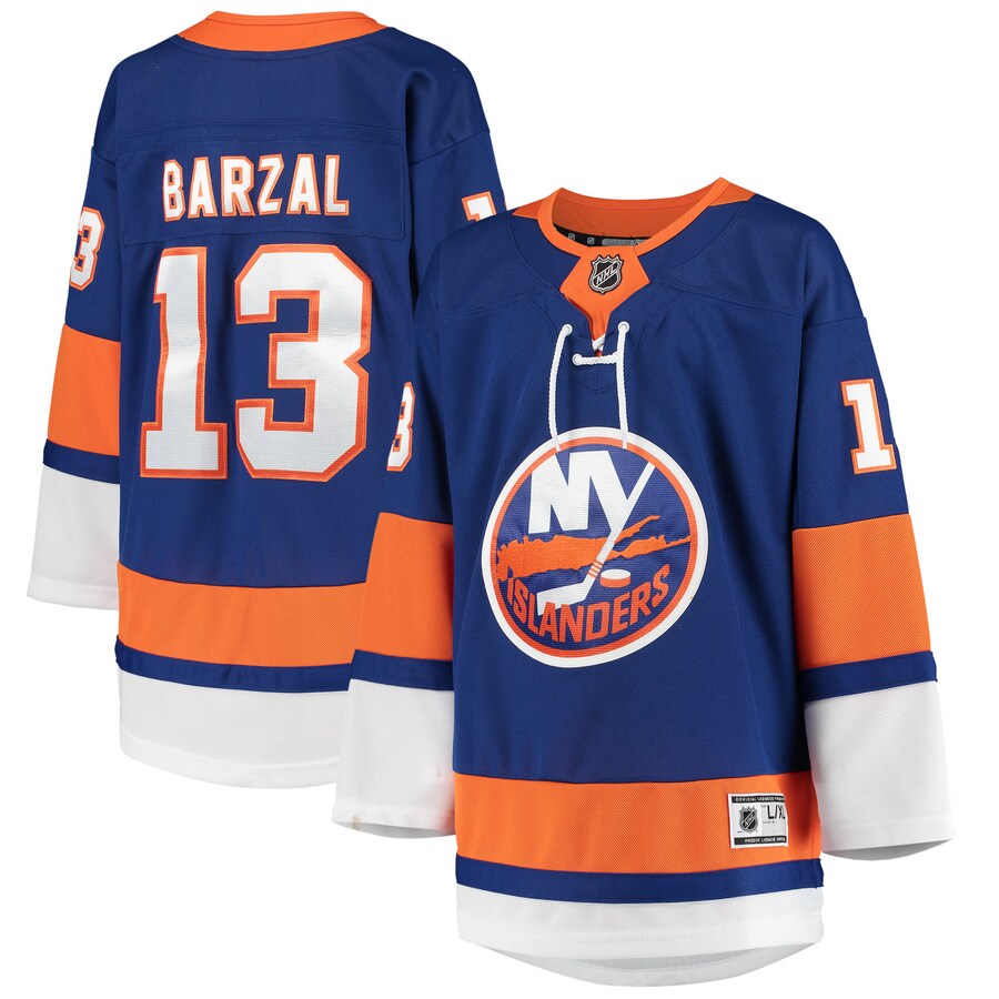 Youth New York Islanders Mathew Barzal Royal Home Premier Player Jersey - ujerseystore