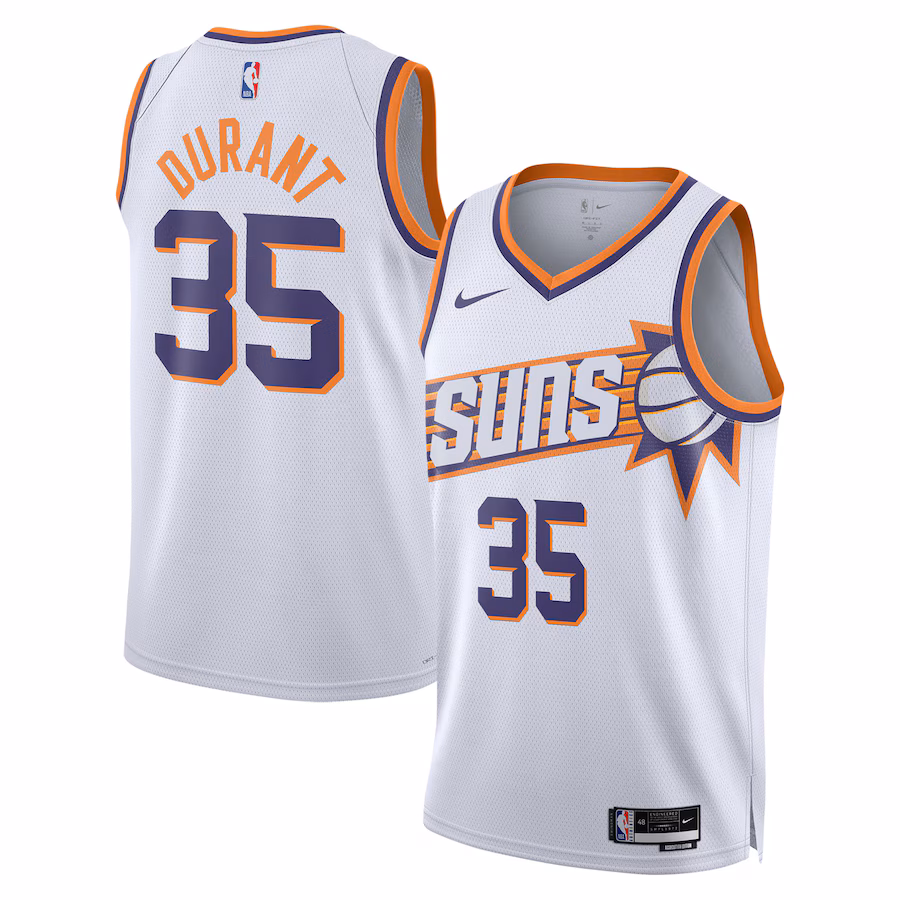 Unisex Phoenix Suns Kevin Durant Nike White Swingman Jersey - Association Edition - ujerseystore