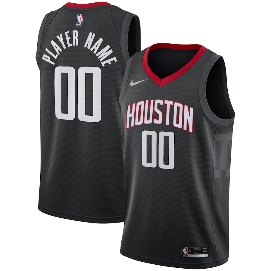 Men's Houston Rockets Nike Black Swingman Custom Jersey - Statement Edition - ujerseystore