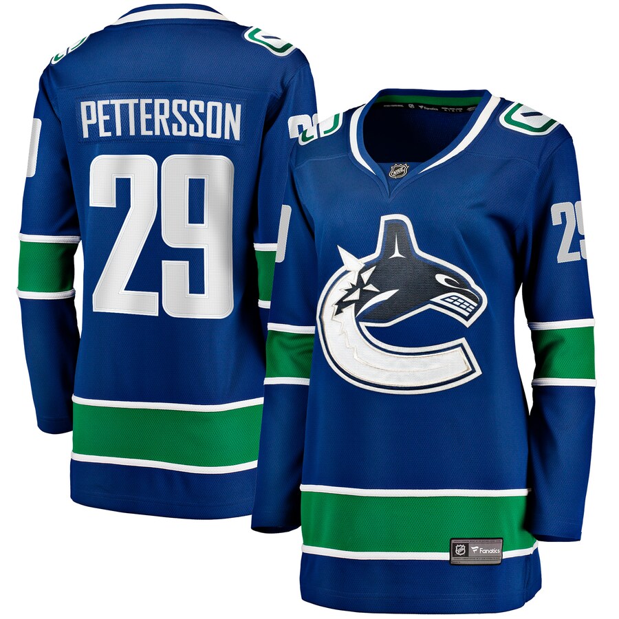 Women's Vancouver Canucks Marcus Pettersson Fanatics Blue Home Breakaway Player Jersey - ujerseystore