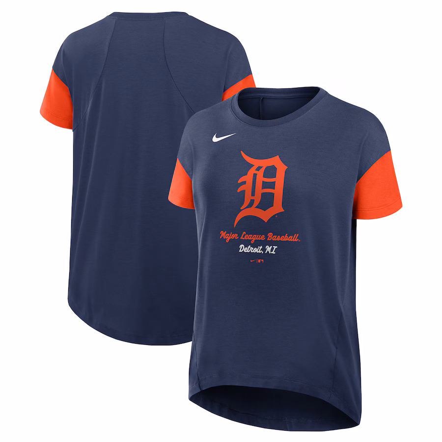 Women's Detroit Tigers Nike Navy Flowy T-Shirt - ujerseystore