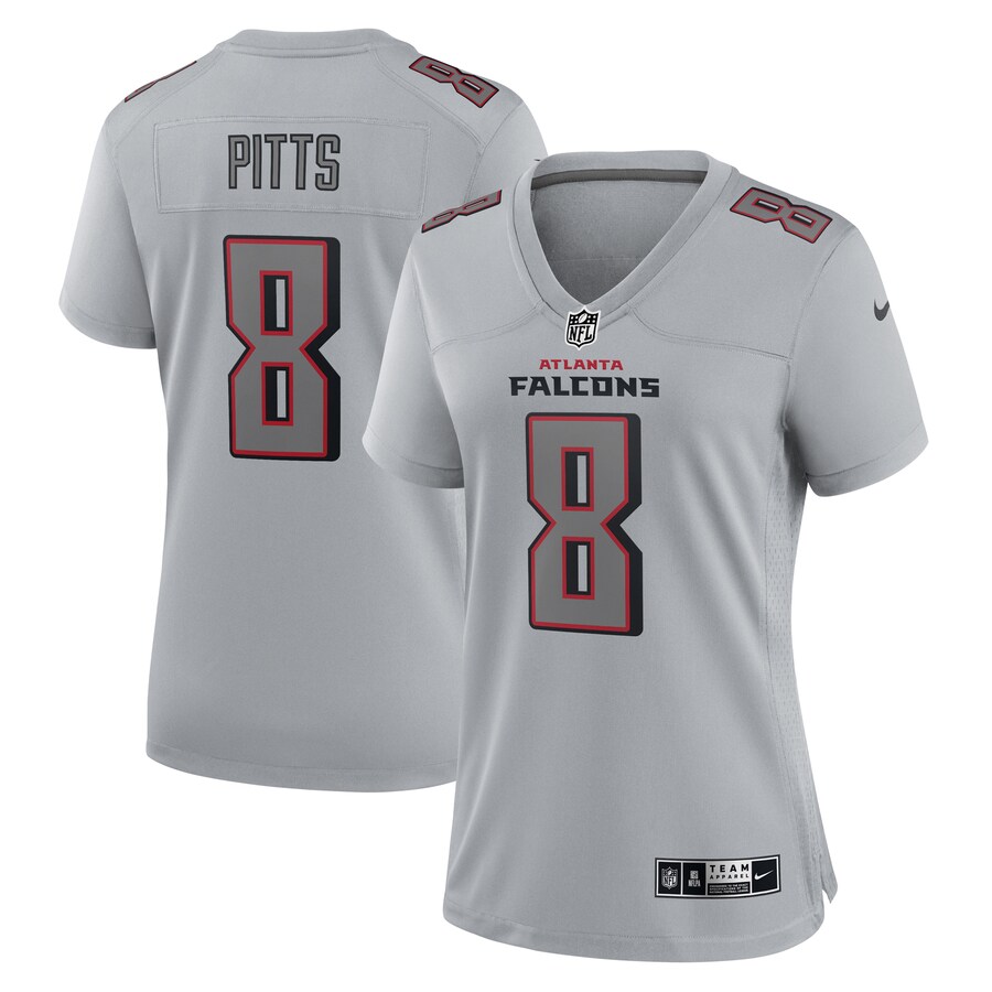 Women's Atlanta Falcons Kyle Pitts Nike Gray Atmosphere Fashion Game Jersey - ujerseystore