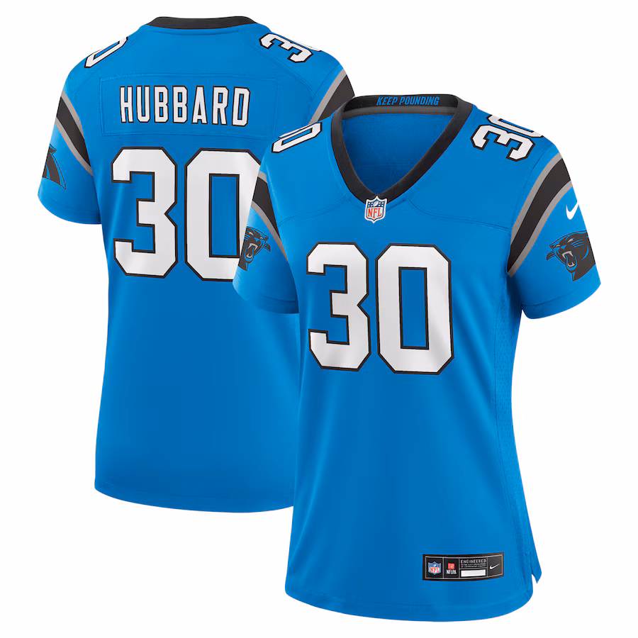Women's Carolina Panthers Chuba Hubbard Nike Blue Alternate Game Jersey - ujerseystore