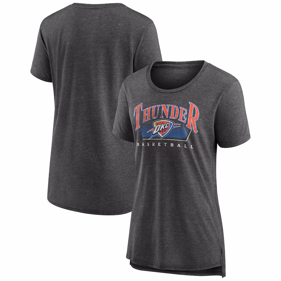 Women's Oklahoma City Thunder Gray Selection Tri-Blend T-Shirt - ujerseystore