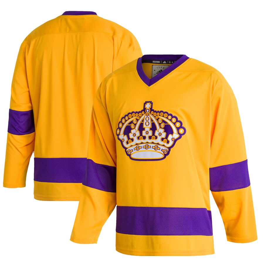 Men's Los Angeles Kings adidas Gold Team Classics Authentic Blank Jersey - ujerseystore