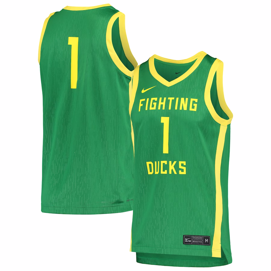 #1 Oregon Ducks Nike Replica Basketball Jersey - Green - ujerseystore