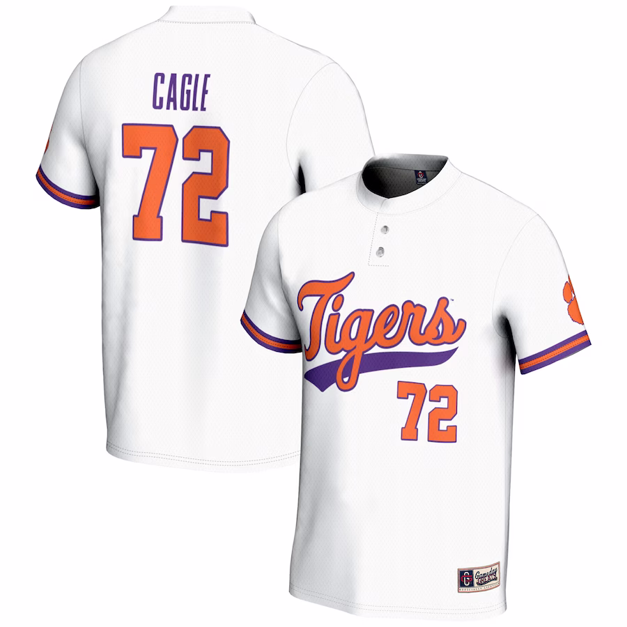 Valerie Cagle Clemson Tigers GameDay Greats Unisex NIL Lightweight Softball Fashion Jersey - White - ujerseystore