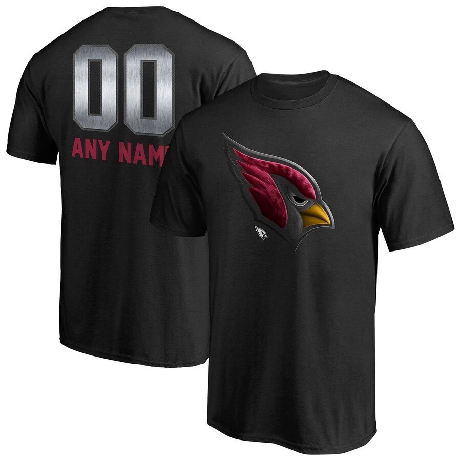 Men's Arizona Cardinals Black Personalized Midnight Mascot T-Shirt - ujerseystore