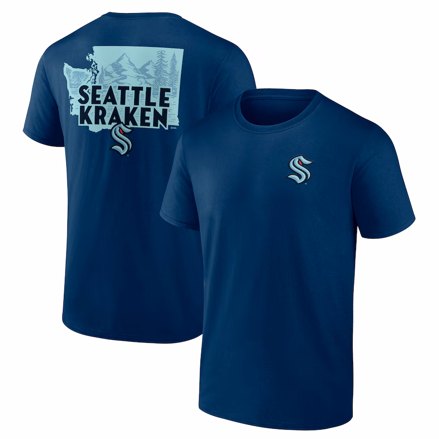 Men's Seattle Kraken Deep Sea Blue Territorial T-Shirt - ujerseystore